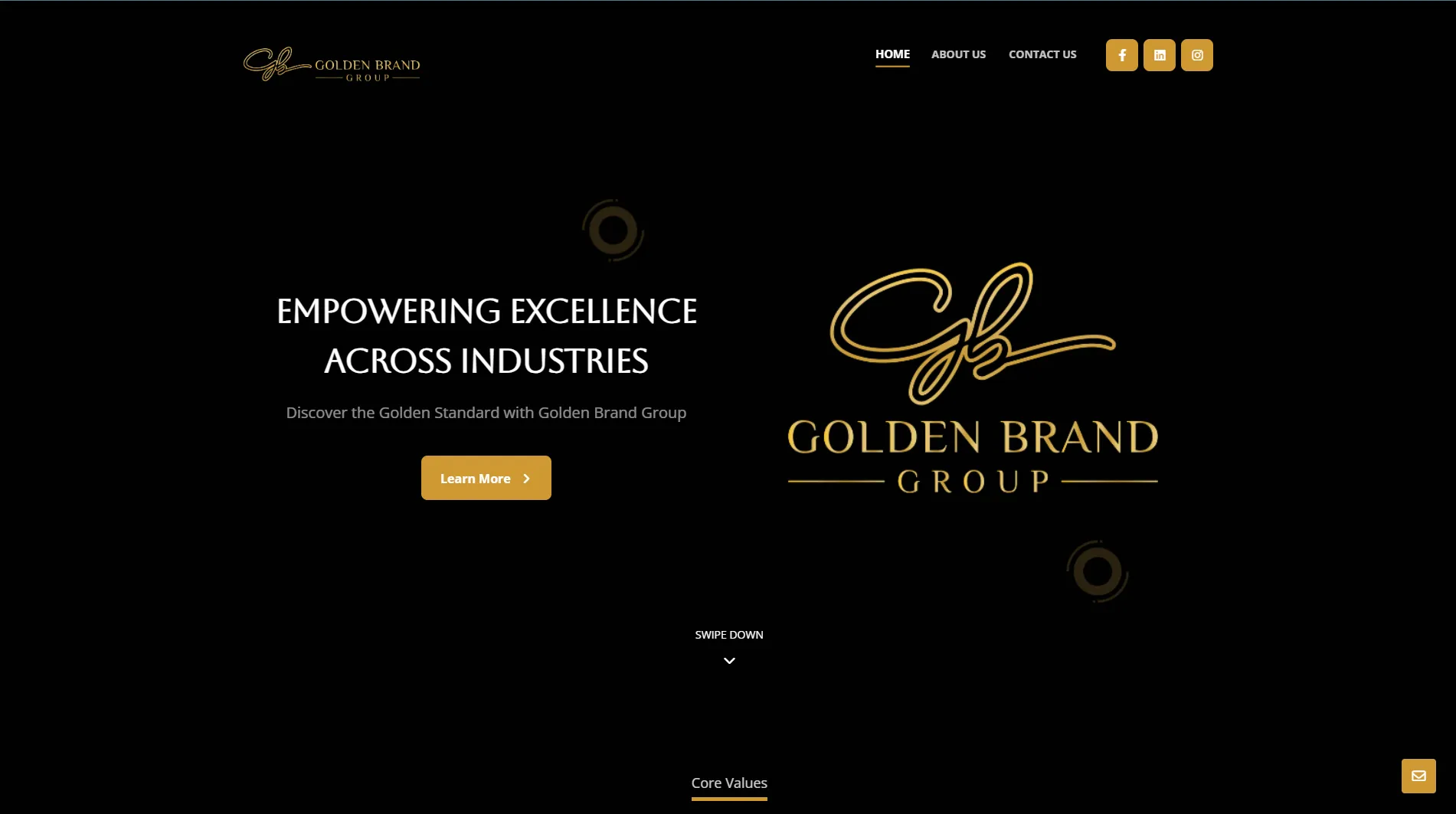 Golden Brand Group website screenshot